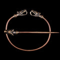 Bronze Penannular Brooch With Icelandic Wolf Heads Viking Brooches