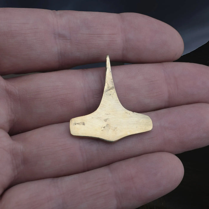 Bronze Replica Thors Hammer Pendant from 10th Century Denmark with Dot & Ring Design - Back View