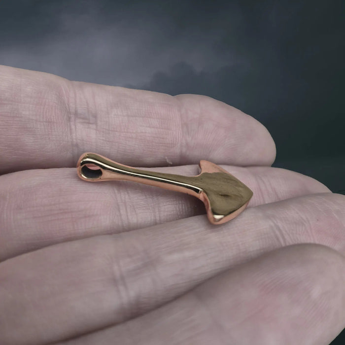 Bronze Replica Thor's Hammer Pendant from Repton, England, UK on Hand - Sid Angle View