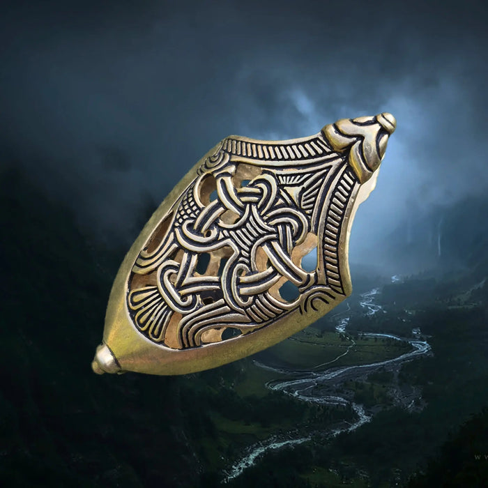 Bronze Replica Viking Scabbard Chape Replica from Skåne, Sweden in Borre Style