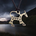 Bronze Replica Viking Horse Pendant from Novgorod on Leather Cord