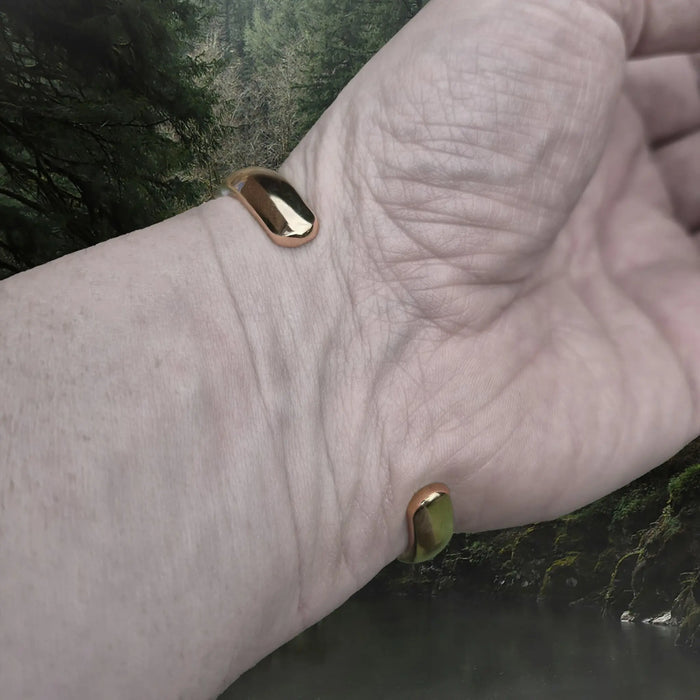 Bronze Viking Arm Ring / Bracelet Replica from Gotland, Sweden on Wrist  Back View