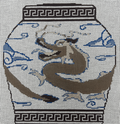 Brown Dragon Ginger Jar Pillow