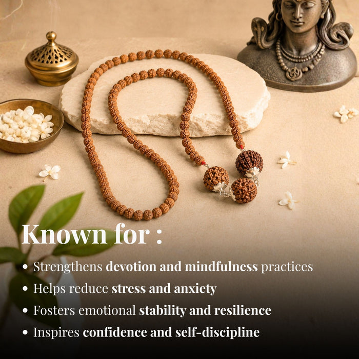Buddhi Vardhak Kawach Mala with 4 & 6 Mukhi Rudraksha