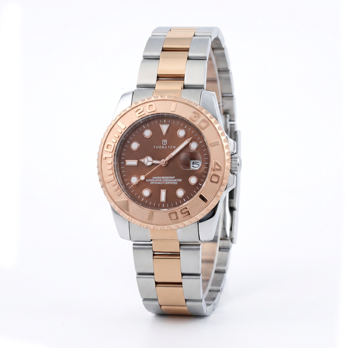 CAFÉ Copper Dial with Silver & Copper Band Watch