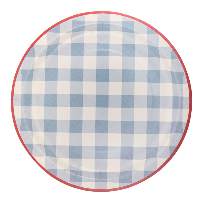 Chambray Gingham Paper Plates