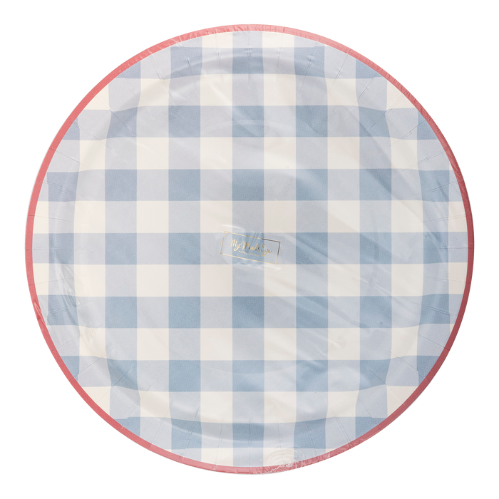 Chambray Gingham Paper Plates