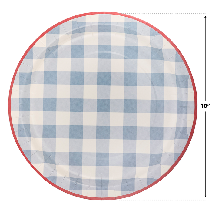 Chambray Gingham Paper Plates