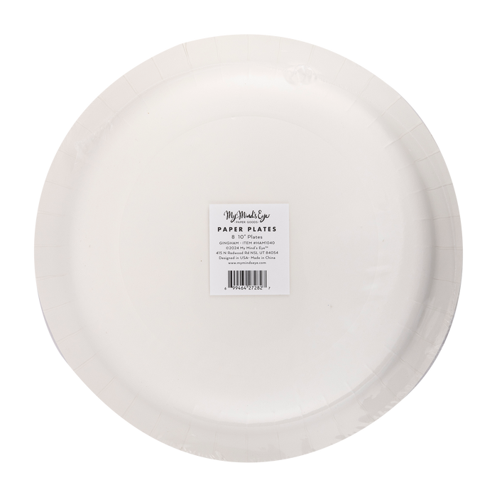 Chambray Gingham Paper Plates