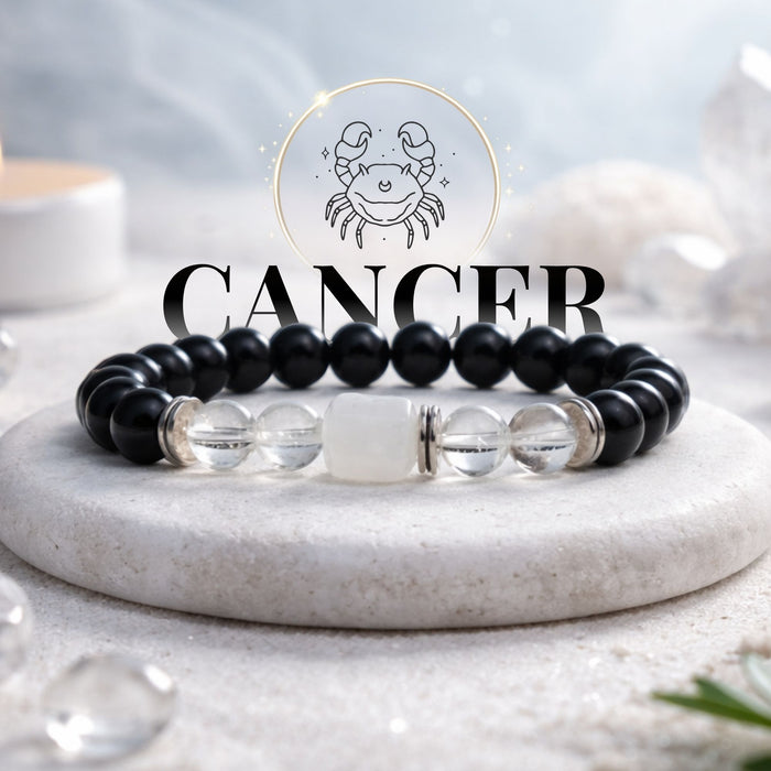 Clear Quartz Zodiac Band – Cancer (कर्क राशि)