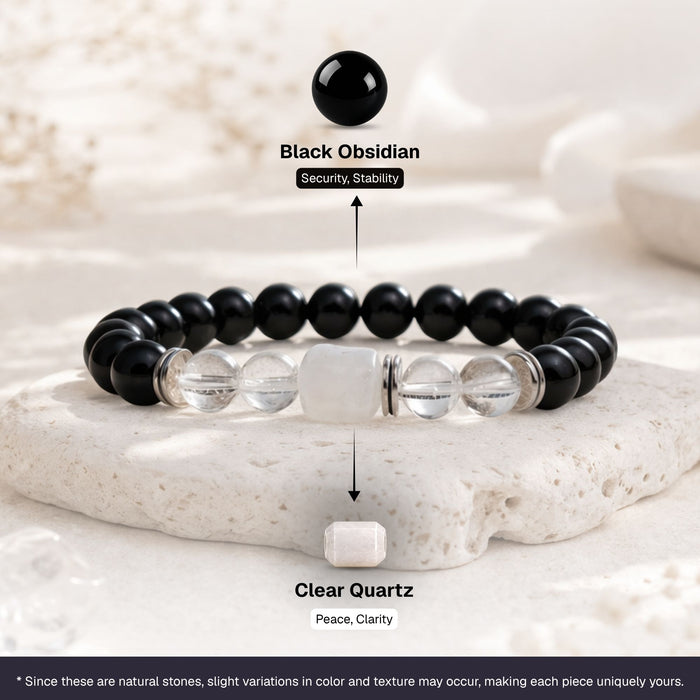 Clear Quartz Zodiac Band – Cancer (कर्क राशि)