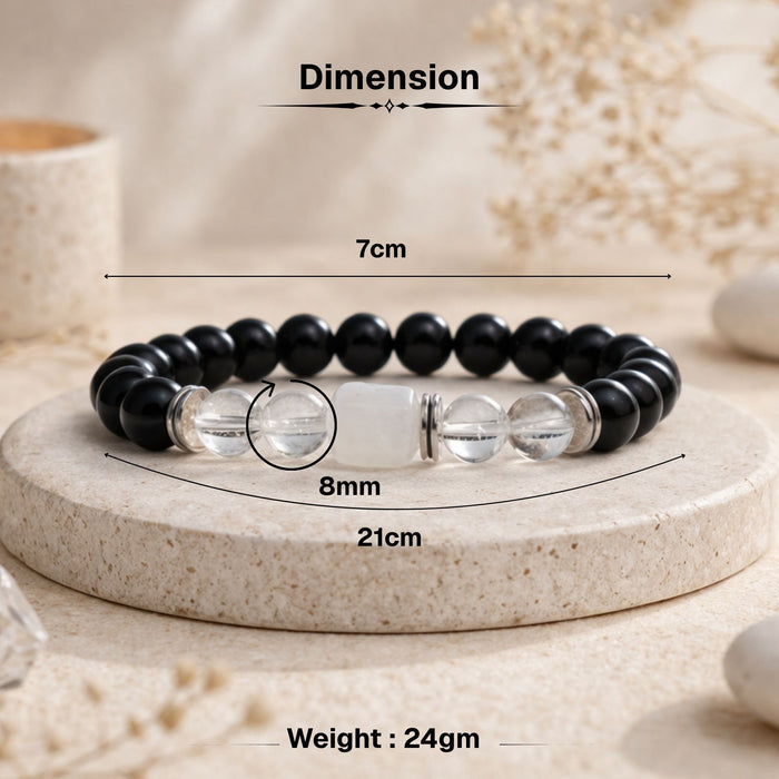 Clear Quartz Zodiac Band – Cancer (कर्क राशि)