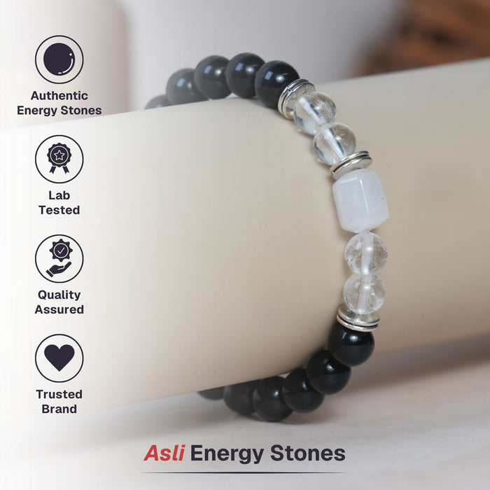 Clear Quartz Zodiac Band – Cancer (कर्क राशि)
