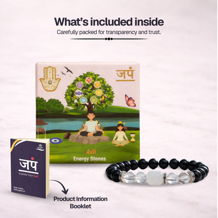 Clear Quartz Zodiac Band – Cancer (कर्क राशि)