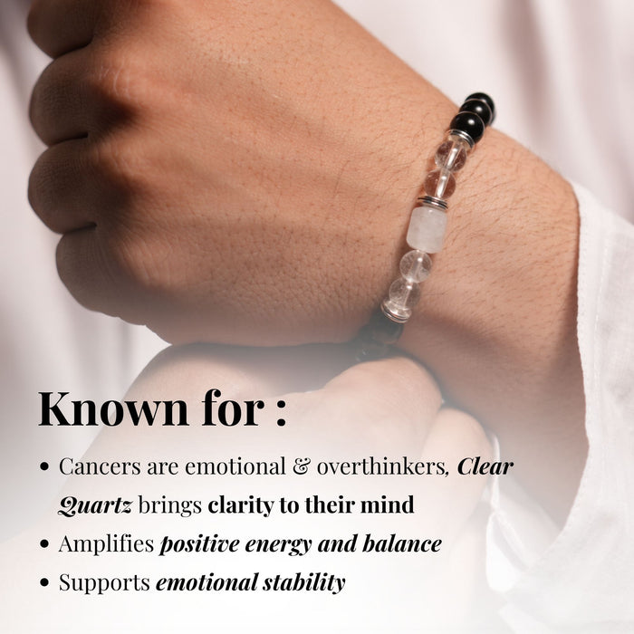 Clear Quartz Zodiac Band – Cancer (कर्क राशि)