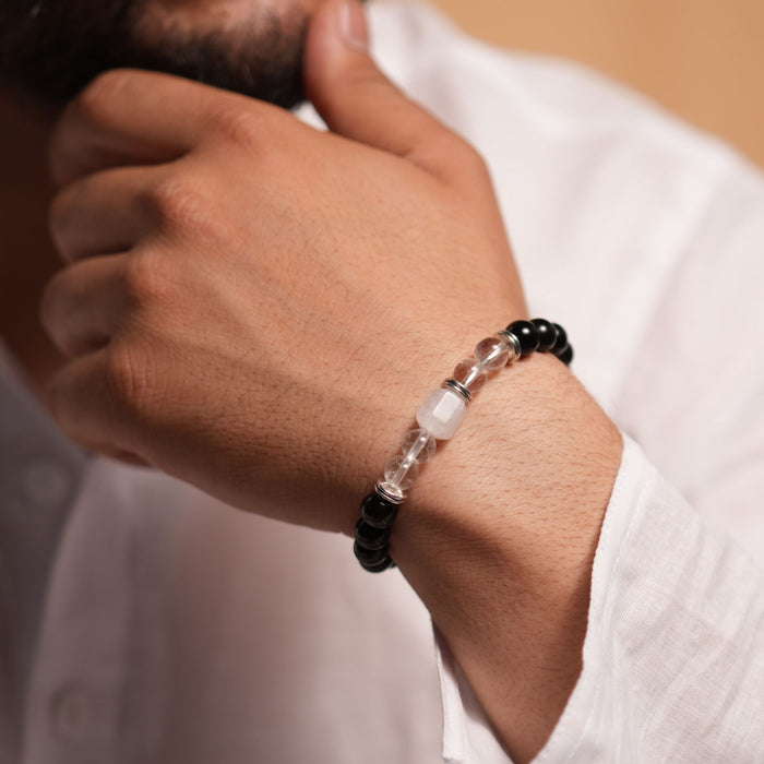 Clear Quartz Zodiac Band – Cancer (कर्क राशि)