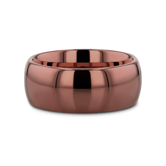 COFFEE Traditional Domed Espresso Tungsten Carbide Wedding Ring - 8mm