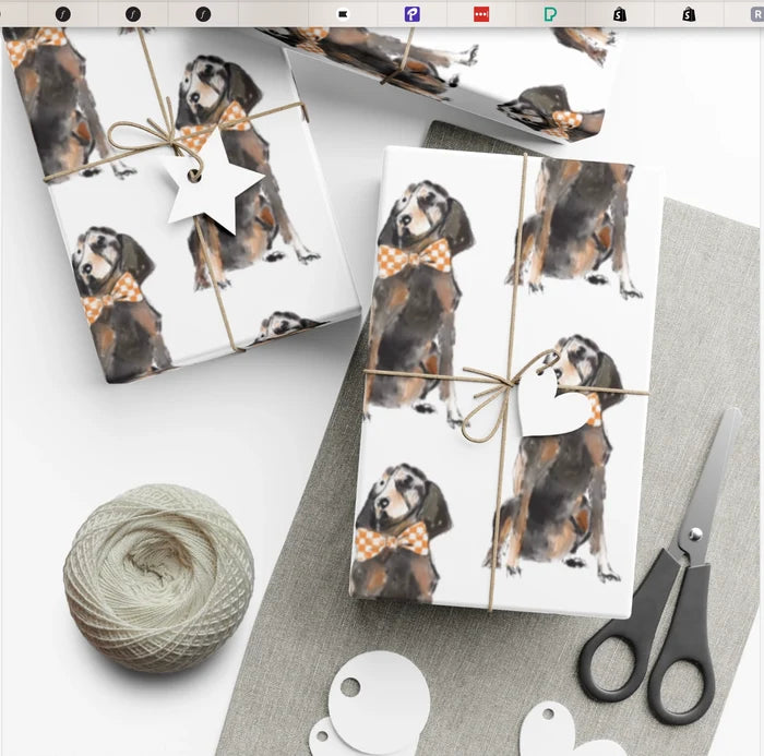 Coonhound Gift Wrap Sheets