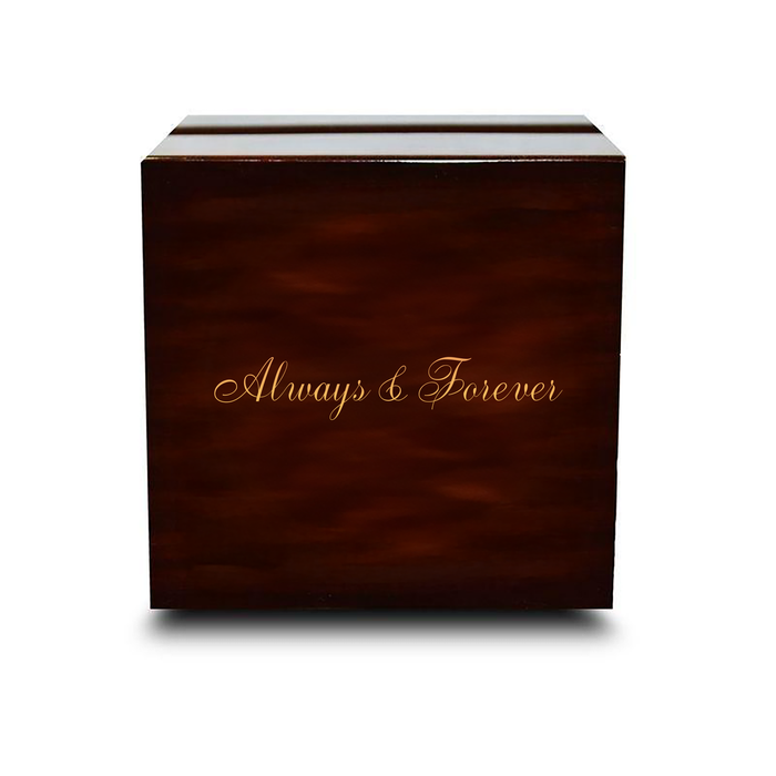 Custom Engraved Chocolate Dark Wooden Wedding Ring Box