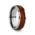DALBERG Tungsten Carbide Rosewood Inlay Polished Finish Men’s Domed Wedding Ring - 8mm