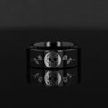 Day of the Dead Skull Engraved Print Flat Polished Black Tungsten Ring (Morpheus) - 4mm - 12mm