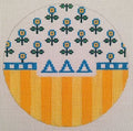 Delta Delta Delta Stripes & Flower Round
