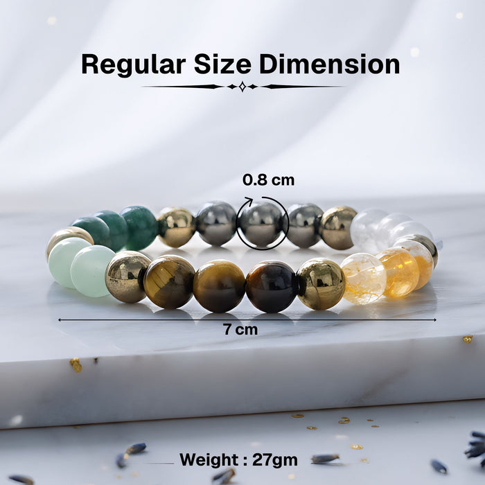 Dhanlabh Band with Pyrite, Tiger Eye, Citrine, Aventurine, Sphatik & Jade Beads