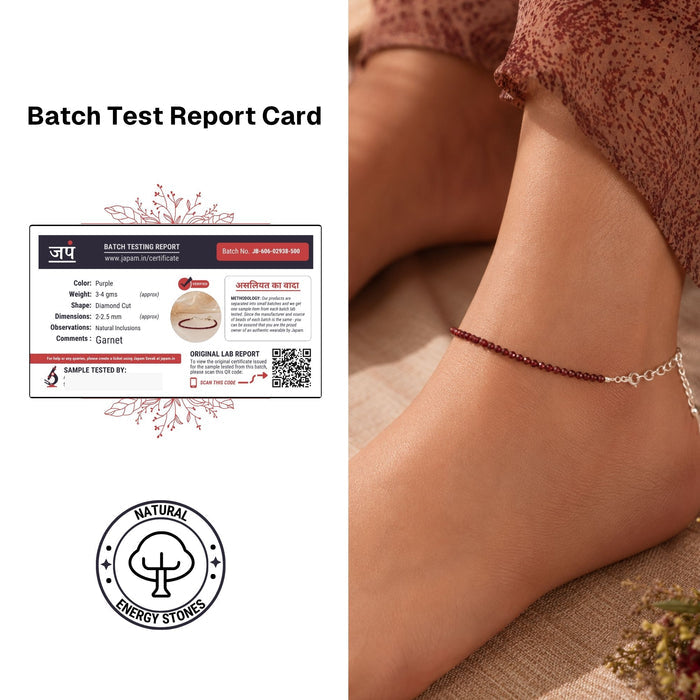 Diamond Cut Garnet Anklet