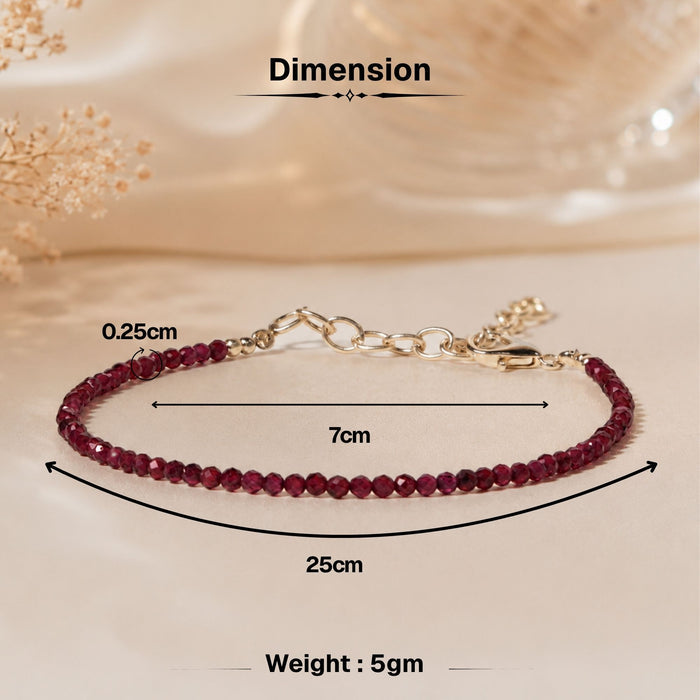 Diamond Cut Garnet Anklet