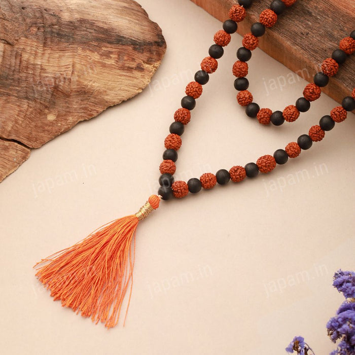 Divya Shaktam Rudraksha Karungali Mala - 108+1 Beads