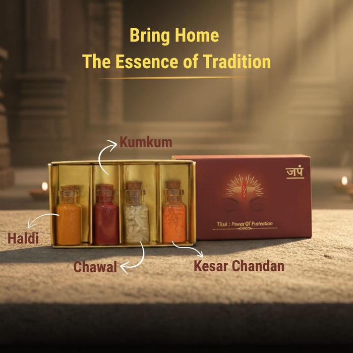 Divya Tilak Set - Kumkum, Haldi, Chandan & Chawal