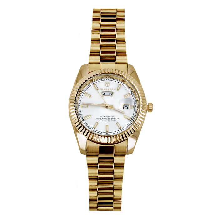 DUCTUS Silver Dial with Gold Band Watch