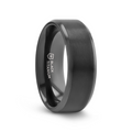 ELYSIAN Black Titanium Ring with Polished Beveled Edges and Brush Finished Center - 8mm