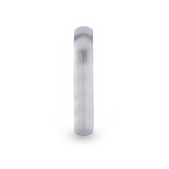EMPEROR Silver Brushed Finish Domed Wedding Band - 4mm & 8mm