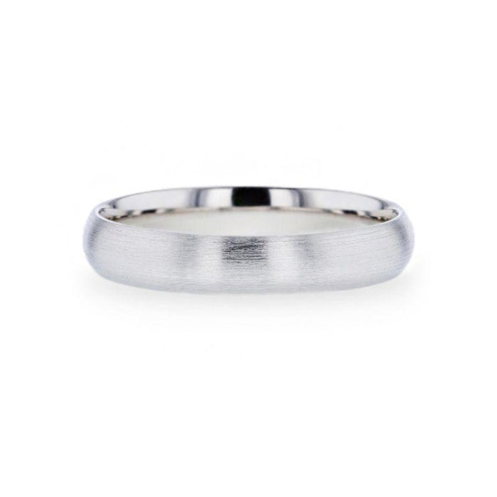 EMPEROR Silver Brushed Finish Domed Wedding Band - 4mm & 8mm