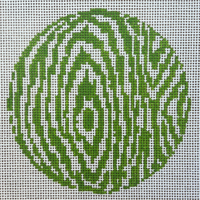 Faux Bois Round - Green