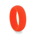 FIRE Dual Groove Silicone Ring for Men and Women Orange Comfort Fit Hypoallergenic Thorsten - 8mm