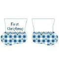 First Christmas Booties - Blue Gingham