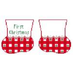 First Christmas Booties - Red Gingham