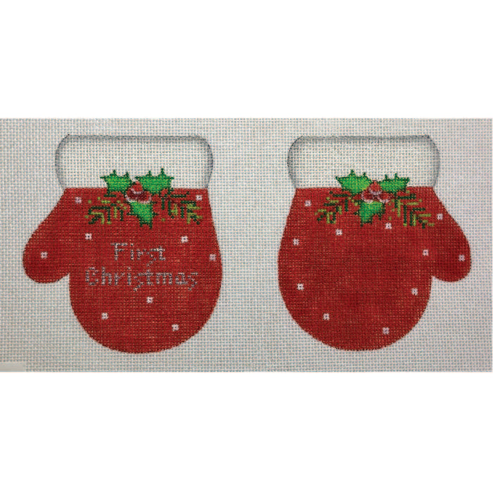 First Christmas Mittens - Red Holly