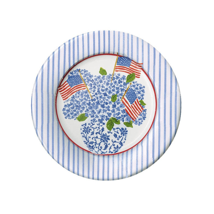 Flags & Hydrangeas Salad Plates