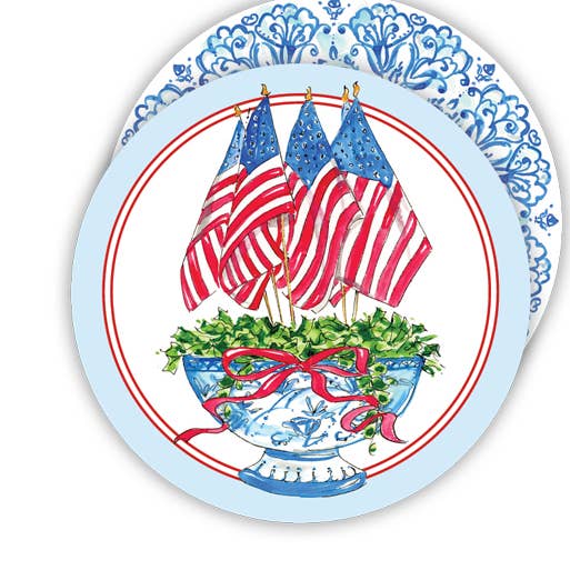 Flags in Chinoiserie Planter Coasters