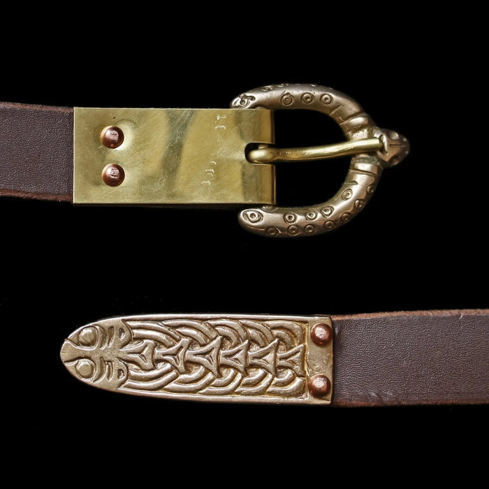 RSB45B Dot & Ring Buckle / RSSE61B Large Borre Viking Strap End / Plain Buckle Plate