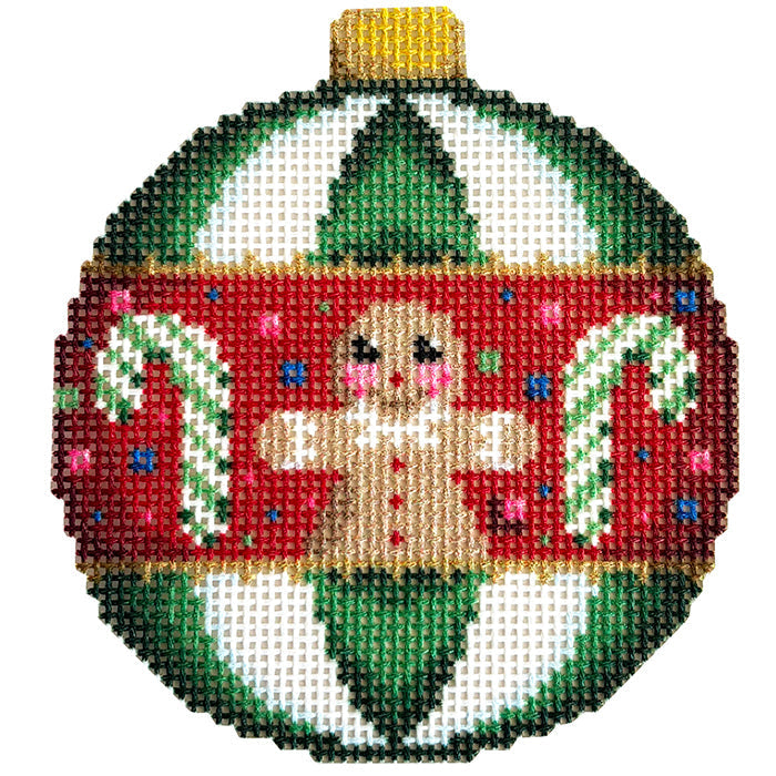 Gingerbread / Green Stripe Ornament