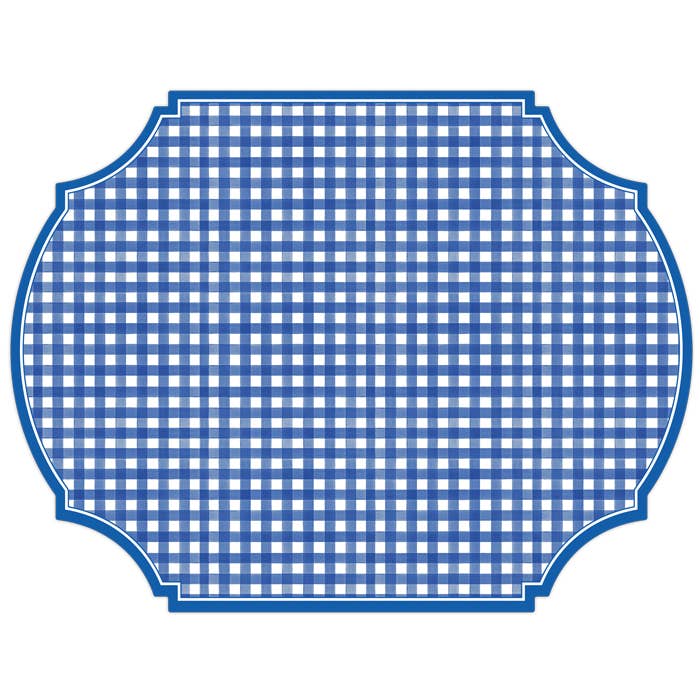 Gingham Royal Blue Paper Placemats