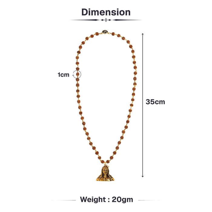 Gold Plated Adiyogi Rudraksha Mala