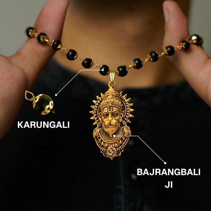 Gold Plated Bajrangbali Karungali Necklace