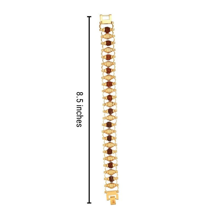 Gold Plated Golden Beads Modern Rudraksha Bracelet