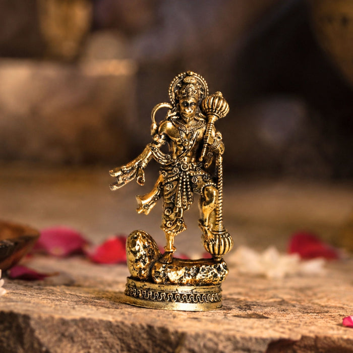 Gold Plated Hanuman Ji Idol for Car Dashboard