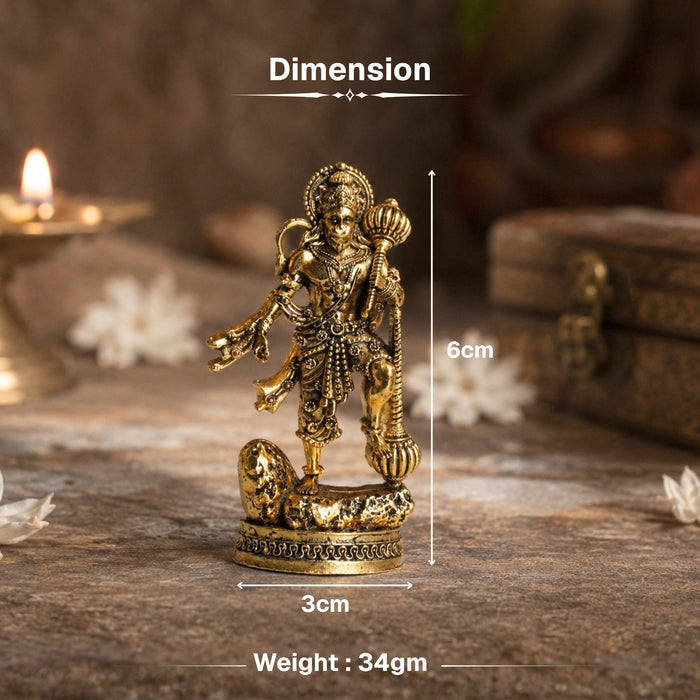 Gold Plated Hanuman Ji Idol for Car Dashboard